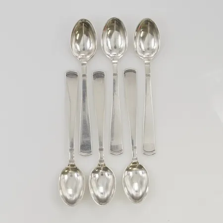 6 Kaffeskedar 12cm 830/1000 Silver 97,7g.