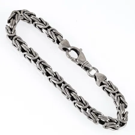 Armband Kejsarlänk längd 22,5cm bredd 6mm, bruksslitage, silver 925/1000 41,0g.