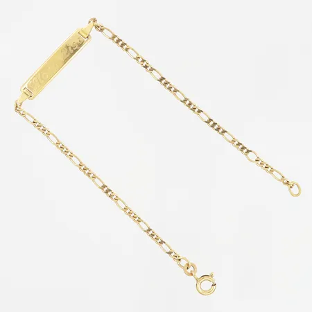 Armband med namnplatta 18,5cm, bredd: 5mm, gravyr, 8K Vikt: 2,7 g