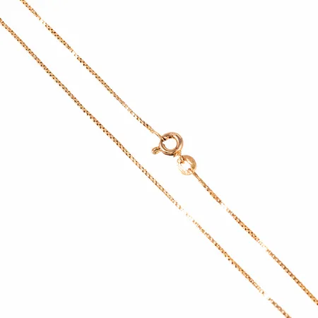 Kedja Venezia längd 45cm bredd 0,7mm, bruksslitage, ojämnheter, 14K 2,0g.