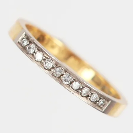 Ring med diamanter 10x0,01ct stl:16, bredd: 2mm, gravyr, 18K Vikt: 2,1 g