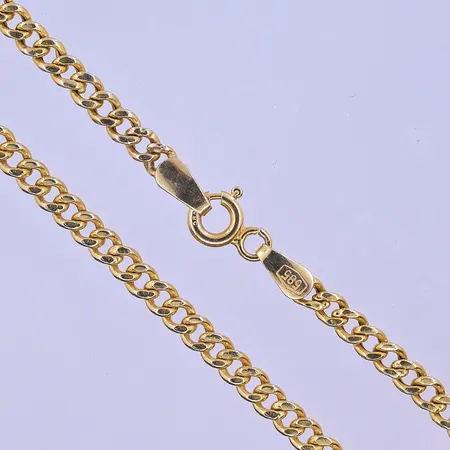 Kedja Pansar längd 53cm bredd 3mm ihålig 14K. Vikt: 5,7 g