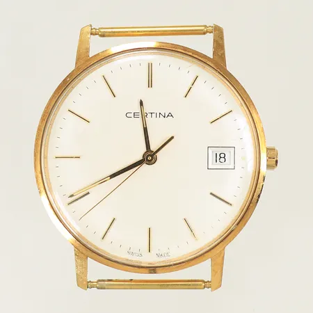 Herrur Certina Ø 33mm, personlig gravyr, 18K, 21,9g bruttovikt 