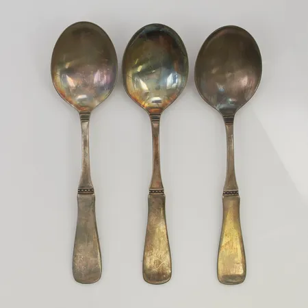 3 Bordsskedar 17cm, 830/1000 Silver 118,8g.