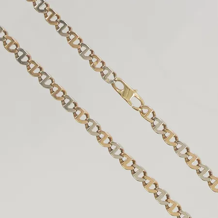 Kedja tvåfärgad 58cm bredd 4,8mm 18K 47,6g.
