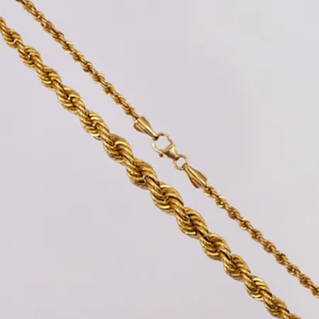 Collier Cordell doserad längd 46cm, bredd 2,5-6mm, 21K Vikt: 7,6 g på auktion i Hallunda hos Pantbanken Sverige