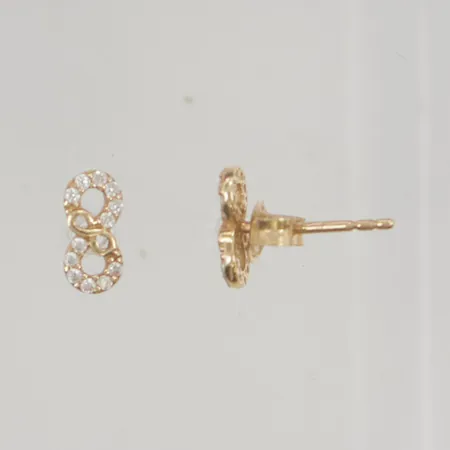 Örhängen 7x4mm vita stenar, 14K 1,0g.