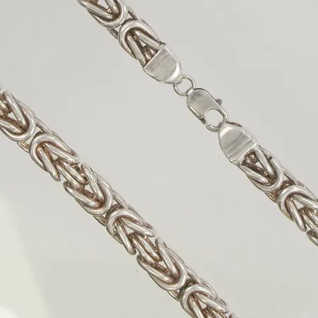 Kedja kedjsarlänk 55cm bredd 10mm, 925/1000 Silver 217,2g.