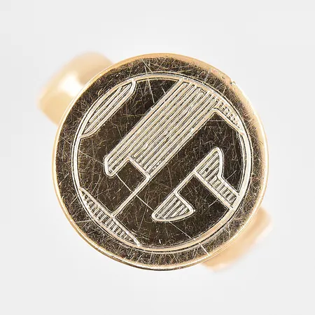 Klackring monogram LG stl:17½ 18K Vikt: 7,5 g
