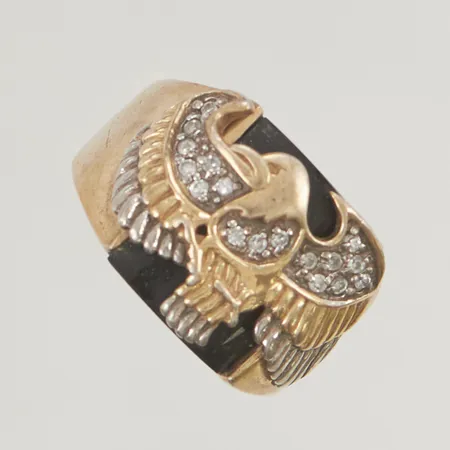 Ring stl:19¾ bredd 16mm, förgylld 925/1000 Silver 9,8g.