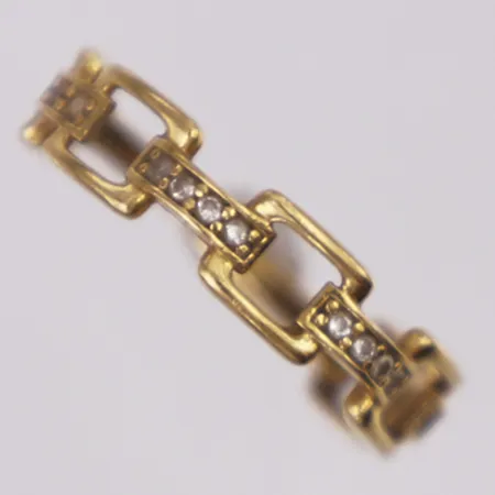 Ring vita stenar stl:16¼ bredd 1,6-4,7mm, skev, 18K Vikt: 1,4 g