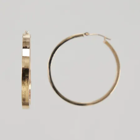 Örhängen creoler Ø37,4mm, bredd 3,8mm, sprickor, 14K, Vikt: 2,6 g