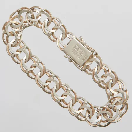 Armband Bismarck längd ca 19cm, bredd 12mm, kistlås, svenska stämplar, 830/1000 silver Vikt: 18,2g Vikt: 18,2 g