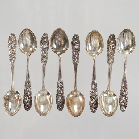 8 Mockaskedar Mylius Norway, längd 10cm, importstämpel, 830/1000 silver,  Vikt: 75,4 g