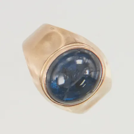 Ring, defekt, blå sten, 14K bruttovikt 4,2g.