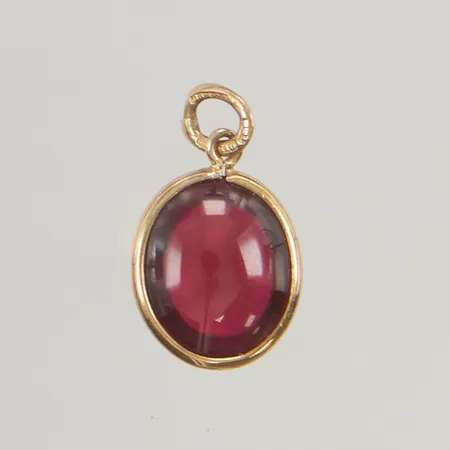Hänge syntetisk spinell, 16x10mm 18K 1,4g.