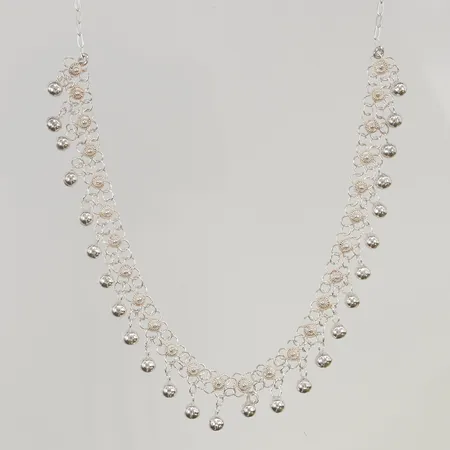 Collier 38cm bredd 7-16mm, 925/1000 Silver 18,9g.