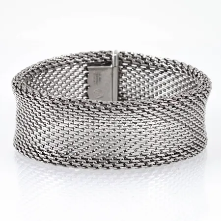 Armband Milaneselänk längd 18,5cm bredd 24mm, Mexico, 925/1000 51,9g.