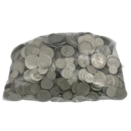 Parti svenska silvermynt, 400/1000, finvikt cirka 1304g