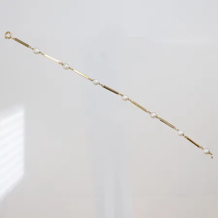 Armband med odlade pärlor 18,5cm bredd 1,5-5mm 18K Vikt: 5,7 g