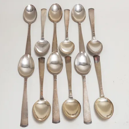 12 Matskedar GAB modell Rosenholm, längd 18,2cm, 830/1000 silver Vikt: 478,1g Vikt: 478,1 g