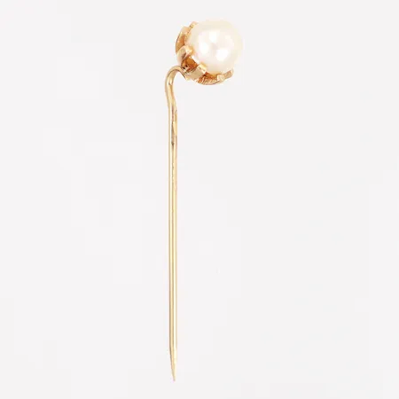 Brosch/nål med pärla 45mm, pärla Ø7mm, 18K Vikt: 1,9 g