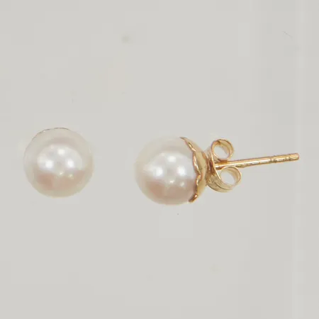 Örhängen plastpärlor ca 7mm 18K 1,6g.