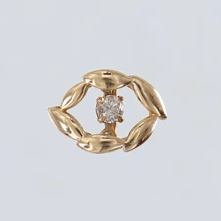 Hänge med diamant 1 x 0,05ct enligt gravyr 10x7mm 10K. Vikt: 0,3 g på auktion i Kista hos Pantbanken Sverige