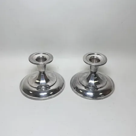 Ljusstakar höjd ca 8cm, fyllda bottnar, norska stämplar, 830/1000 Silver bruttovikt 395,7g.