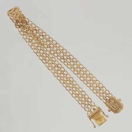 Armband x-länk 20cm bredd 9mm slitna/defekta länkar18K 13,1g.