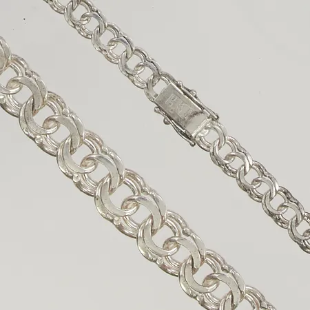 Collier Bismarck 45,5cm bredd 6-11mm, 925/1000 Silver 34,4g.
