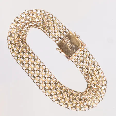 Armband X-länk 18cm bredd 12mm ÄSA (Ädelsmycken Aktiebolag) Stockholm 1969, 18K Vikt: 15 g