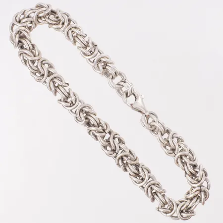 Armband Drottninglänk, längd 22cm bredd 7,2mm silver 925/1000 Vikt: 36 g på auktion i Skärholmen hos Pantbanken Sverige