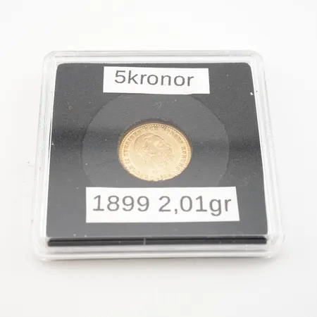 Mynt 5 krona 1899, 21k Vikt: 2 g