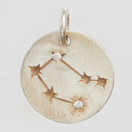 Hänge stjärntecken tvillingarna konstellation, vita stenar, Ø14,5mm, några stenar saknas, 925/1000 silver Vikt: 2,2g Vikt: 2,2 g
