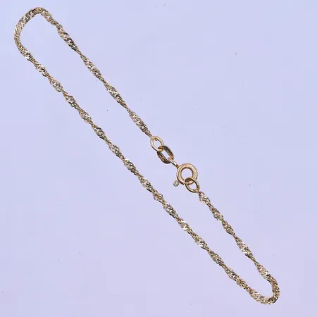 Armband Singapore Balestra längd 18 cm bredd 2mm 18K. Vikt: 1,3 g