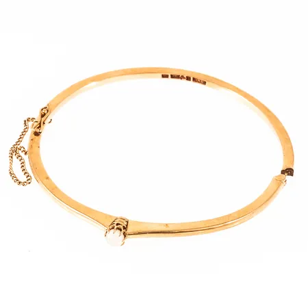 Stelt armband med imiterad pärla, bucklor, defekt gångjärn, 18K 7,5g. 