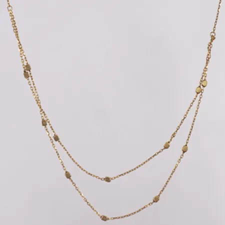 Collier tvåradig hängdel längd 45cm, GHA, 18K Vikt: 2,6 g