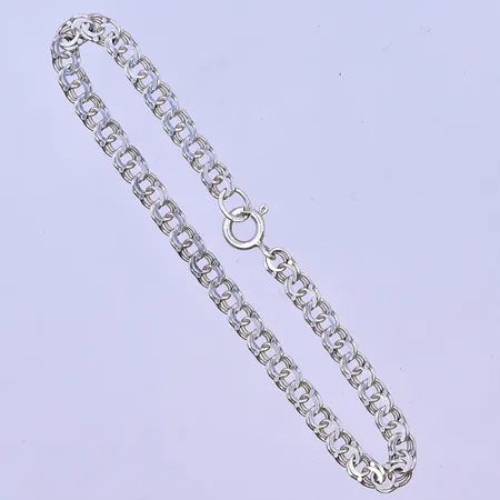 Armband Bismarck längd 19cm bredd 5mm silver 925/1000. Vikt: 4,5 g