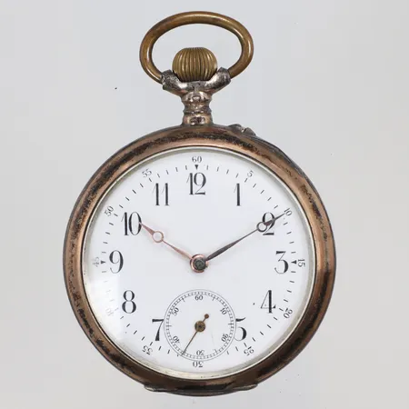 Fickur Ø48mm Remontoir manuell uppdragning, ställknapp, ca år 1890/1900, silver 800/1000