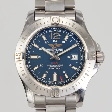 Herrur Breitling Colt, stål, automatisk, 44mm, ref: A17388, serienr: 6042388, safirglas, datum, professional III länk, stål, viklås, total längd ca 17,5cm, 3 extra länkbitar, manual, chronometer certifikat, digitalt certifikat daterat 28-07-2017, box, ytterkartong, reseetui