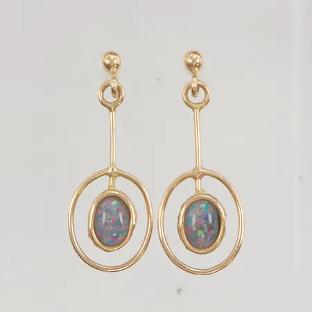 Örhängen med opaldubletter 27mm 18K 2,6g.