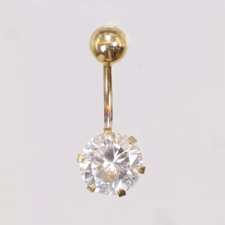 Piercingsmycke med vit sten 18K Vikt: 1,2 g