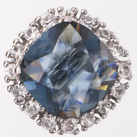 Ring med stenar, stl:16 bredd 3,4-16,5mm, silver 925/1000 Vikt: 6 g