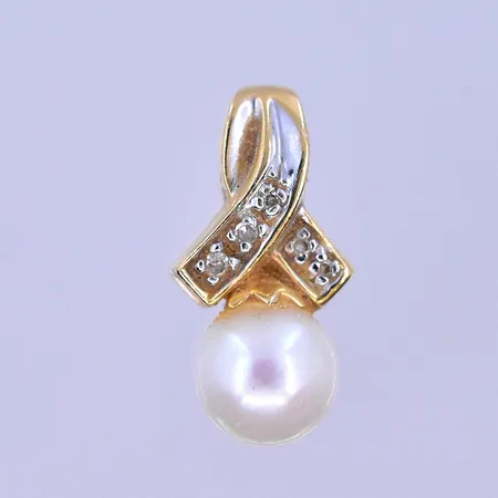 Hänge pärla Guldfynd stl: 17x9mm 18K. Vikt: 1,6 g
