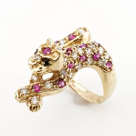 Ring m stenar, stl 18½(58), bredd 27mm, 18k Vikt: 7 g