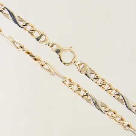 Kedja längd 42,5cm bredd 4,2mm delvis vitguld 14K  Vikt: 27,5 g