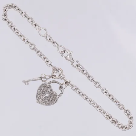 Armband Ankar 2 berlocker 18,5-19,2cm, 925/1000 silver Vikt: 6,7 g