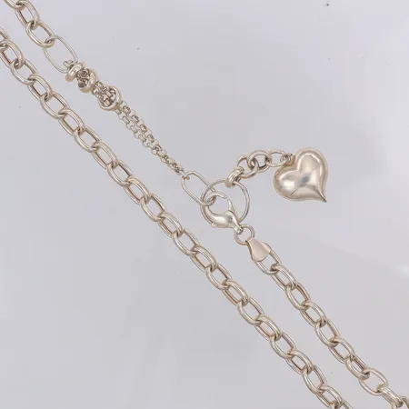 Collier Ankar hjärta hellängd 51cm bredd ca 3-7mm, 925/1000 Vikt: 26,6 g