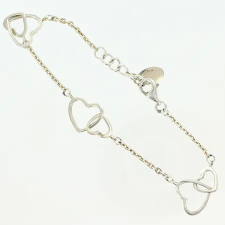 Armband Sahara längd 18,5-20cm bredd 2-11mm, integrerade hjärtan, silver 925/1000 Vikt: 5,4 g
